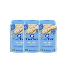거버 시리얼 베이비 오트밀 통곡물 (미국직송), 3개, 227g