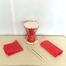 사물놀이장구 국악 악기 취미 당기기 판소리 베이스 취미용 성인 민요 국악용품 타악기, 아동20/25cm 드럼스틱 스카프 리본, 1개