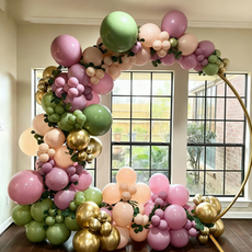 CEUQIESO 세이지 그린 핑크 아치 풍선 세트 일반 이벤트 생일 파티 결혼식 장식용 총 144개
