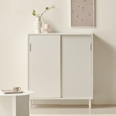 룸앤디 NEW 스르륵 3단 800도어 다리형 E0등급 슬림 슬라이딩 수납장, 스르륵 3단 800도어 화이트(다리형)