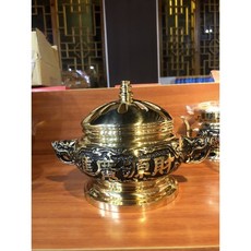 華誠 台製純銅 3吋4 財源廣進 淨爐 香爐 - 一般家庭 宮壇適用, 1個