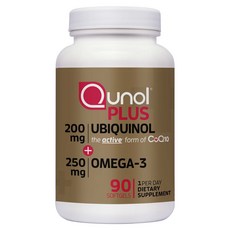 Qunol Plus 泛醇 200mg + Omega-3 250mg 軟膠囊, 1個, 90錠