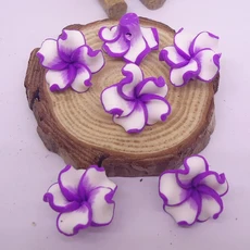 30 개/몫 18mm 하와이 폴리머 클레이 Plumeria rubra 귀걸이 헤어 쥬얼리에 대한 다섯 꽃잎 액세서리 Diy, 02 Purple