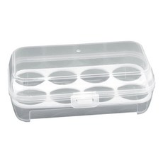 뚜껑이 있는 야외 캠핑용 휴대용 누수 방지 디자인과 호환되는 충격 방지 투명 달걀 보관 용기, 8 squares