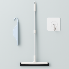 미러브 욕실 바닥 물기제거기 세면대 물기제거 [롱스퀴지 + 미니스퀴지 + 투명후크], 흰색, 1개