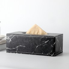 大理石紋皮革面紙盒, 皮革衛生紙盒▲黑大理石, 黑大理石