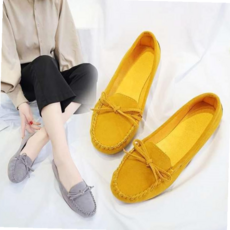 로퍼 플랫슈즈 스웨이드 모카신 여성단화 리본플랫