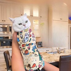 고양이 고정 담요 긁힘방지 미용 접착식 천 감싸는담요 고양이손톱깎이 중형 35x35cm, 1개, 1. 35x35cm 그래피티 (3kg이하)