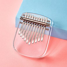 아크릴 투명 칼림바 초보자 손가락 21음계 하트 입문용 크리스탈 무지개 별, 작은 10 톤 U 자형 투명 모델 + 튜토리얼 시트 튜