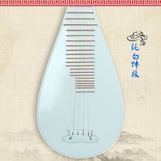 語彈 成人白琵琶青花瓷彩繪，初學練習演奏民族彈撥樂器，女子樂坊專業琵琶, 白板修飾, 1個