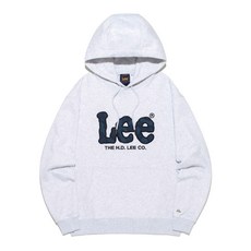 브랜드정품 리 LEE 빅 트위치 데님 아플리케 후드 티셔츠 라이트그레이 361749