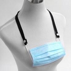 분실방지 똑딱이 마스크 스트랩 블랙 성인용마스크줄