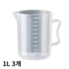 27리빙 튼튼한 플라스틱 비커, 1L, 3개