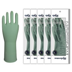 쿼카스마켓 마미손 컬러풀 고무장갑 L 대 x 5개 주방 위생 파스텔 칼라 5컬러, 1개, 대(L)
