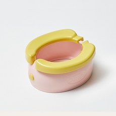 [국내생산] 준주 바나나 휴대용 유아 아기변기 접이식 캠핑 휴대용변기 베이직 단품, 옐로핑크