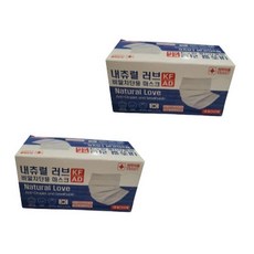 내추럴 비말차단용 국산덴탈 일회용마스크 100매 2BOX, 4개, 50개입