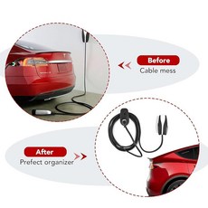 SiegenPro 테슬라 충전기 홀더 충전 케이블 오거나이저 슬롯 포함 모델 3 S X Y 벽 마운트 커넥터 홀더에 적합, SiegenPro 테슬라 충전기 홀더 충전 케이블 오거