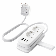 이쏘코리아 2500W 초고속 여행용 멀티탭 어댑터 2구3포트, 1개