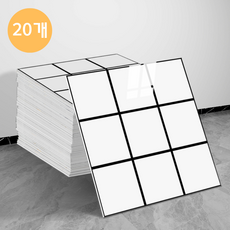 글로윅 붙이는 대리석 타일 시트지 주방 욕실 폼블럭 벽지 30x30, 20개, 체크 화이트