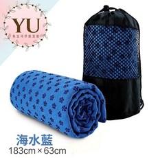 瑜珈墊鋪巾 4款顏色】瑜珈墊鋪巾 瑜珈毯 吸汗防滑瑜珈鋪巾, 1個, 藍色-瑜珈墊鋪巾-送收納套, 藍色