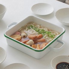 빈티지 사각 법랑 냄비 전골 조림 보관 뚜껑, 1개, 20cm