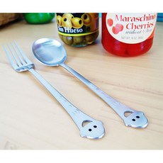 요거트숟가락 동그란 파스타 스푼 포크 신혼부부 빙수스푼 수저 한식, 1개