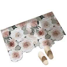 HOMEDAUM 可水洗軟Q珪藻土花園地墊, 白粉色, 1個