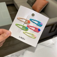 러블리 컬러 하트 헤어핀 5종 색상랜덤, 1개, 5g