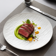 인글로우 BPA FREE 스톤 무늬 원형 접시, 화이트, 4개, 30cm