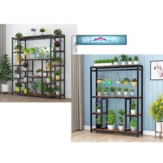 op小舖 陽台鐵藝多層花架 花店展示架 實木盆栽架 客廳裝飾花盆架