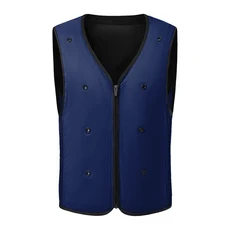 남성용 여름 물 주입 증발 냉각 조끼 최고의 열 완화 야외 고온 작업, 04 XXL- 75-85KG, 02 파란색