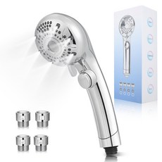 샤워기 헤드 6단조절 파워수압 미세 거품 원터치 온오프 미스트 샤워기 아기스파 두피 탈모케어 얼굴 피부마사지 일본브랜드 5성급호텔 전용, 실버, 1개