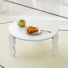 인디우드 좌식 쇼파 거실 접이식 테이블 600, 화이트
