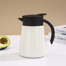 VANLUEE 不銹鋼保溫壺雙層真空燜茶壺家用大容量鴨嘴, 1個, 白色680ml1L:如圖, 1L