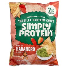 Simply Protein 레스토랑 스타일 토르티야 프로틴 칩 하바네로 130g(4.58온스), Simply Protein 레스토랑 스타일 토르티야 프, 130g, 1개
