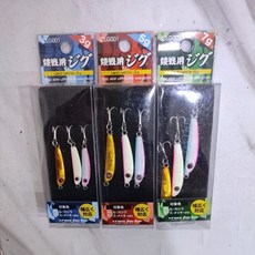 HAMADA 浜田 CLG001 JIG路亞 3g 假餌 三色入組 擬真泳姿 強力誘魚, 1個, 7克
