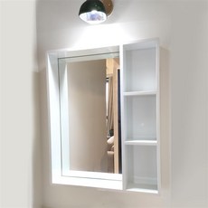 宇恆衛浴 60cm 浴室鏡櫃，白色，附收納層架