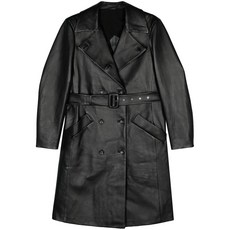 스포트막스 벨트 가죽 트렌치 코트