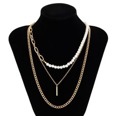 RoseAria 심플 레이어드 진주 목걸이 3종 세트