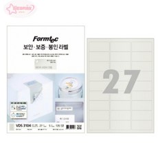 서락 폼텍 보안 보증 봉인 라벨지 VDS-3104 27칸 5매 봉인스티커, 단품, 상세페이지 참조, 상세페이지 참조