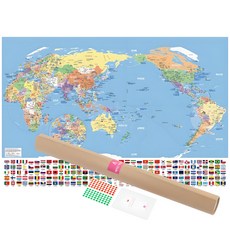 Aiden Travelmap 歷史文化特別版 韓文大型覆膜世界地圖, 1個