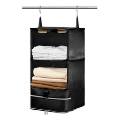 KOUJI 叩吉好物 懸掛式衣服收納袋 多層分隔 衣櫃收納神器, 懸掛霧黑小號