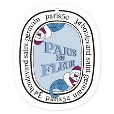 diptyque 吊掛香氛片 厚款 盛開的巴黎白茶香型 車用衣櫥行李芳香片, 1個, 厚款【盛開的巴黎白茶】１片（有色差隨機出