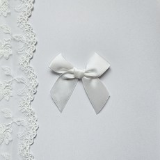 올리브파티 선물 포장 장식 공단 8cm 완성 리본 완제품, 100개, 화이트