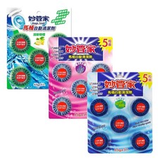 妙管家 馬桶自動清潔劑 薄荷 薰衣草 檸檬香氛 水溶性薄膜 65g x 5入, 1個, 薄荷(綠)