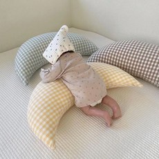 月亮安撫抱枕 哺乳枕 孕婦枕 A96003, 黃色格子