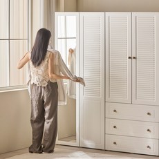 (10만원 즉시할인) 홈리 브리지 루버 댐핑 도어 갤러리 옷장 800 거울장, 07_400 선반장_MU00132