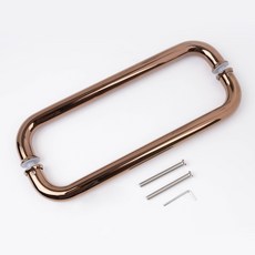 강화유리문손잡이 스텐 25파이 340 로즈골드 철 목문 상가출입문, 1개