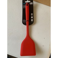 sillymann韓國製柏金矽膠鍋鏟，耐高溫不沾鍋，一體成型易清洗，廚房烹飪好幫手, 紅色, 1個