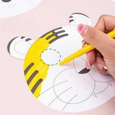 옆집샵 동물 종이 가면 4종 세트 만들기재료 어린이집 유아 미술 교구 파티 가면, 1개, 상세페이지 참조